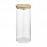 Tarro grande de vidrio para alimentos con tapa de bambú 940ml color natural