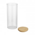 Tarro grande de vidrio para alimentos con tapa de bambú 940ml color natural segunda vista
