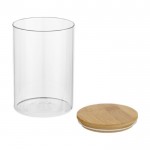 Tarro mediano de vidrio con tapa de bambú para alimentos 550ml color natural segunda vista