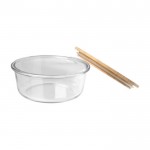 Ensaladera de vidrio de borosilicato con tapa de bambú 750ml color natural segunda vista