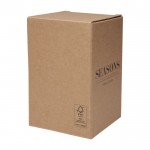 Fiambrera de acero inoxidable reciclado de doble pared 480ml color blanco segunda vista con caja
