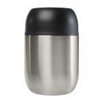 Fiambrera de acero inoxidable reciclado de doble pared 480ml color plateado segunda vista frontal