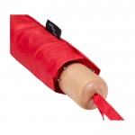 Paraguas manual RPET 21” de poliéster pongee con mango de madera Ø99 color rojo vista detalle 1