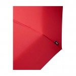 Paraguas manual RPET 21” de poliéster pongee con mango de madera Ø99 color rojo vista detalle 2