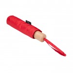 Paraguas manual RPET 21” de poliéster pongee con mango de madera Ø99 color rojo segunda vista