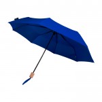 Paraguas manual RPET 21” de poliéster pongee con mango de madera Ø99 color azul real
