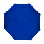 Paraguas manual RPET 21” de poliéster pongee con mango de madera Ø99 color azul real segunda vista frontal