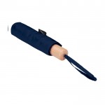 Paraguas manual RPET 21” de poliéster pongee con mango de madera Ø99 color azul marino segunda vista