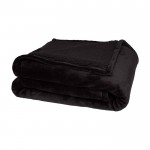 Manta de sherpa reciclada con tacto agradable y cómodo 126 x 152 cm color negro segunda vista