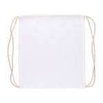Mochila de cuerdas de algodón de colores Oeko-Tex® 140g/m2 color blanco primera vista