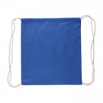 Mochila de cuerdas de algodón de colores Oeko-Tex® 140g/m2 color azul primera vista