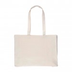 Bolsa de la compra de algodón natural Oeko-Tex® con fuelle 280 g/m2 color caqui segunda vista