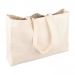 Bolsa de la compra de algodón natural Oeko-Tex® con fuelle 280 g/m2 tercera vista