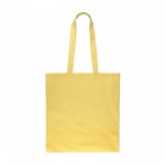 Bolsa de la compra de algodón de colores Oeko-Tex® 140 g/m2 color amarillo primera vista