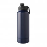 Botella de acero inoxidable con compartimiento debajo 1L color azul tercera vista