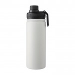 Botella de acero inoxidable con pico de rosca y asa 500ml color blanco tercera vista