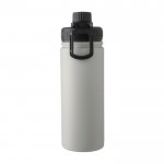 Botella de acero inoxidable con pico de rosca y asa 500ml color gris tercera vista