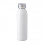 Botella de acero inoxidable reciclado con tapa y correa a juego 650ml color blanco primera vista