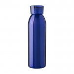 Botella de acero inoxidable reciclado con tapa y correa a juego 650ml color azul ultramarino primera vista