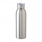 Botella de acero inoxidable reciclado con tapa y correa a juego 650ml color plateado primera vista
