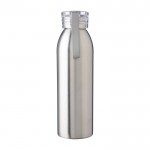 Botella de acero inoxidable reciclado con tapa y correa a juego 650ml color plateado segunda vista