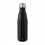 Botella de acero inoxidable con tapón de rosca plateado 650ml color negro primera vista