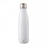 Botella de acero inoxidable con tapón de rosca plateado 650ml color blanco segunda vista