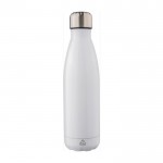 Botella de acero inoxidable reciclado de doble pared 500ml color blanco segunda vista