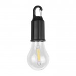 Lámpara en forma de bombilla recargable con clip para transporte color negro primera vista
