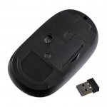 Ratón inalámbrico negro con detalles de bambú para personalizar tercera vista