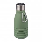 Botella de silicona plegable con tapa de acero y mosquetón 550ml cuarta vista