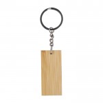 Llavero rectangular de bambú con superficie negra para personalizar color negro primera vista
