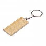 Llavero rectangular de bambú con superficie negra para personalizar tercera vista