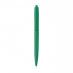 Bolígrafo de plástico reciclado de un solo color tinta negra color verde primera vista