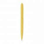 Bolígrafo de plástico reciclado de un solo color tinta negra color amarillo primera vista