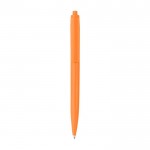 Bolígrafo de plástico reciclado de un solo color tinta negra color naranja primera vista