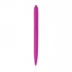 Bolígrafo de plástico reciclado de un solo color tinta negra color fucsia primera vista