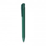 Bolígrafo de aluminio reciclado de un solo color tinta azul color verde tercera vista