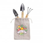 Bolsa de algodón con set de 3 herramientas para el jardín primera vista
