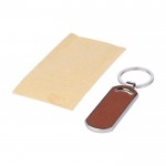 Llavero rectangular de cuero reciclado para personalizar sexta vista