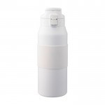 Botella de acero inoxidable con botón para abrir la boquilla 800ml color blanco primera vista