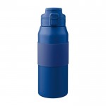 Botella de acero inoxidable con botón para abrir la boquilla 800ml color azul primera vista