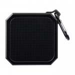 Pequeño altavoz cuadrado personalizable con mosquetón para transporte color negro segunda vista
