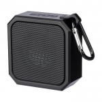 Pequeño altavoz cuadrado personalizable con mosquetón para transporte segunda vista