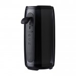 Altavoz negro con múltiples modos de iluminación ideal para exteriores sexta vista