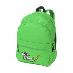 Mochila publicitaria de estilo juvenil color verde con logo