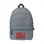 Mochila publicitaria de estilo juvenil color gris con logo