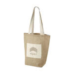 Bolsa de la compra de yute con logo color natural con logo