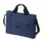 Bolsa para portátil acolchada color azul marino vista impresión serigrafía