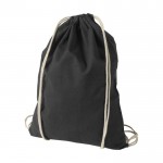 Mochila de cuerdas y de algodón 100 g/m2 color negro